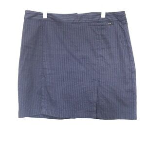 LOLE Blue Pin Stripe Front Slits Skort Mini Skirt Sz 12
